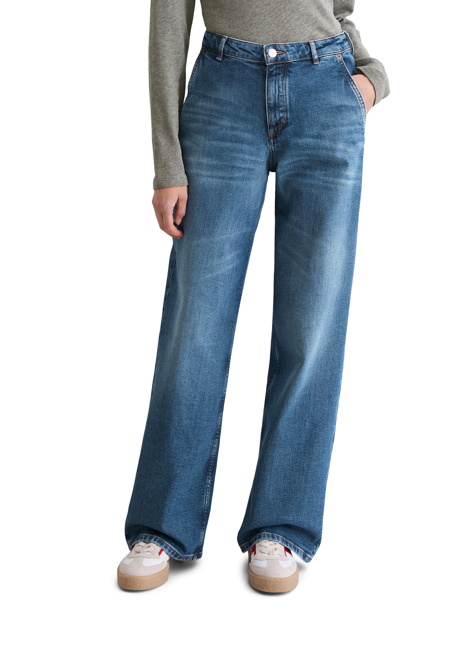 Jeans modèle Luma large en mélange de coton organique, MARC O'POLO