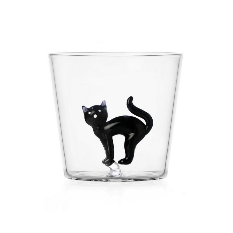 Verre à eau chat TABBY CAT black cat, ICHENDORF