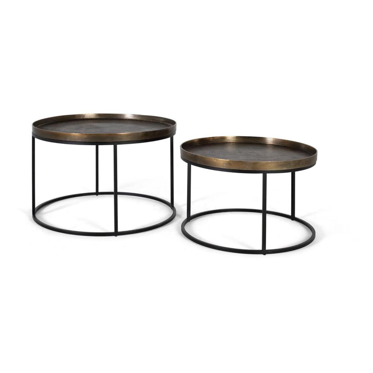 Lot de 2 tables basses Fer Bronze, DECORATION D’AUTREFOIS