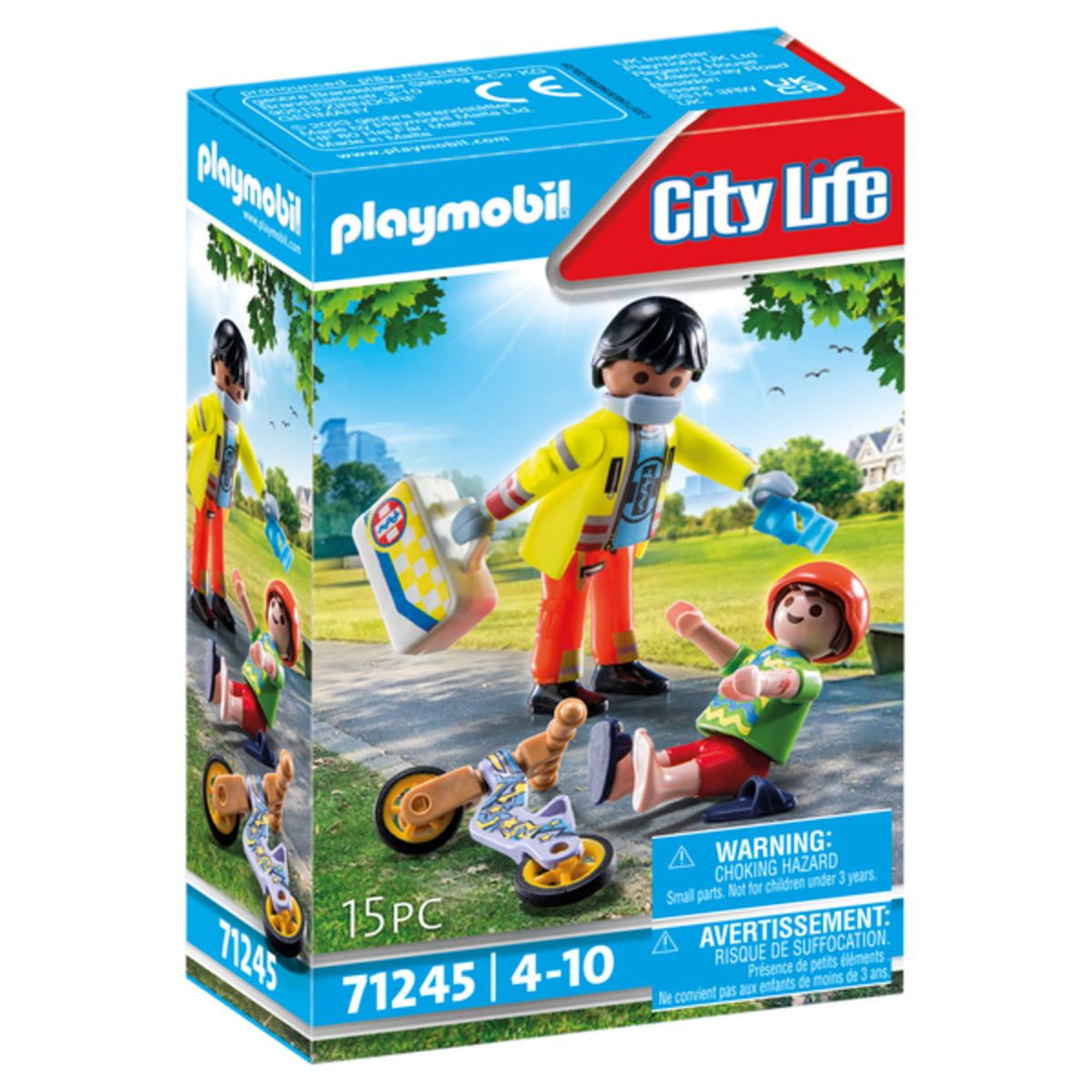 PLAYMOBIL - City Life Les Secouristes - Quad et remorque de secours avec  effets lumineux et sonores