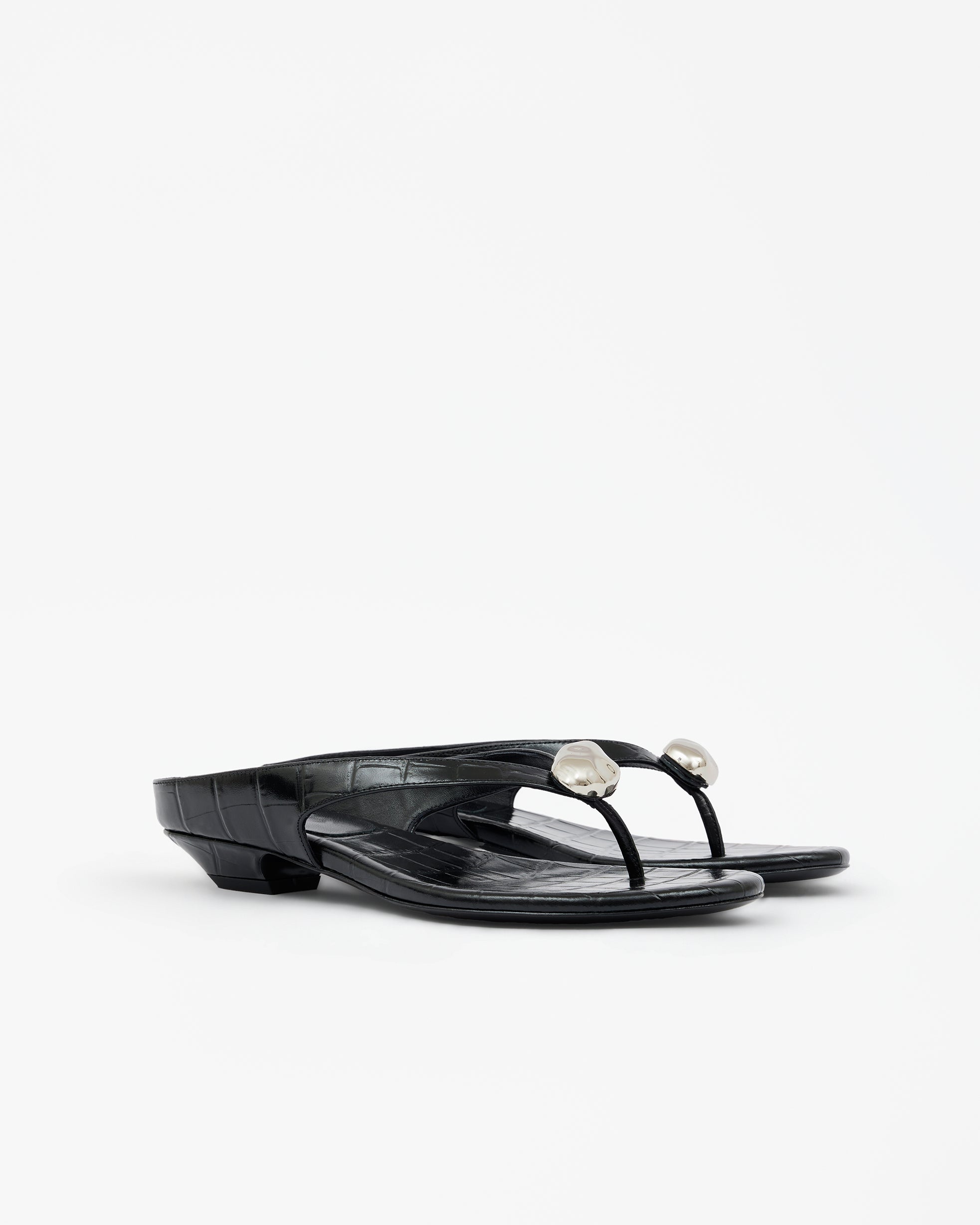 Mules à ornement bijou argenté CRISTO, MI MAI
