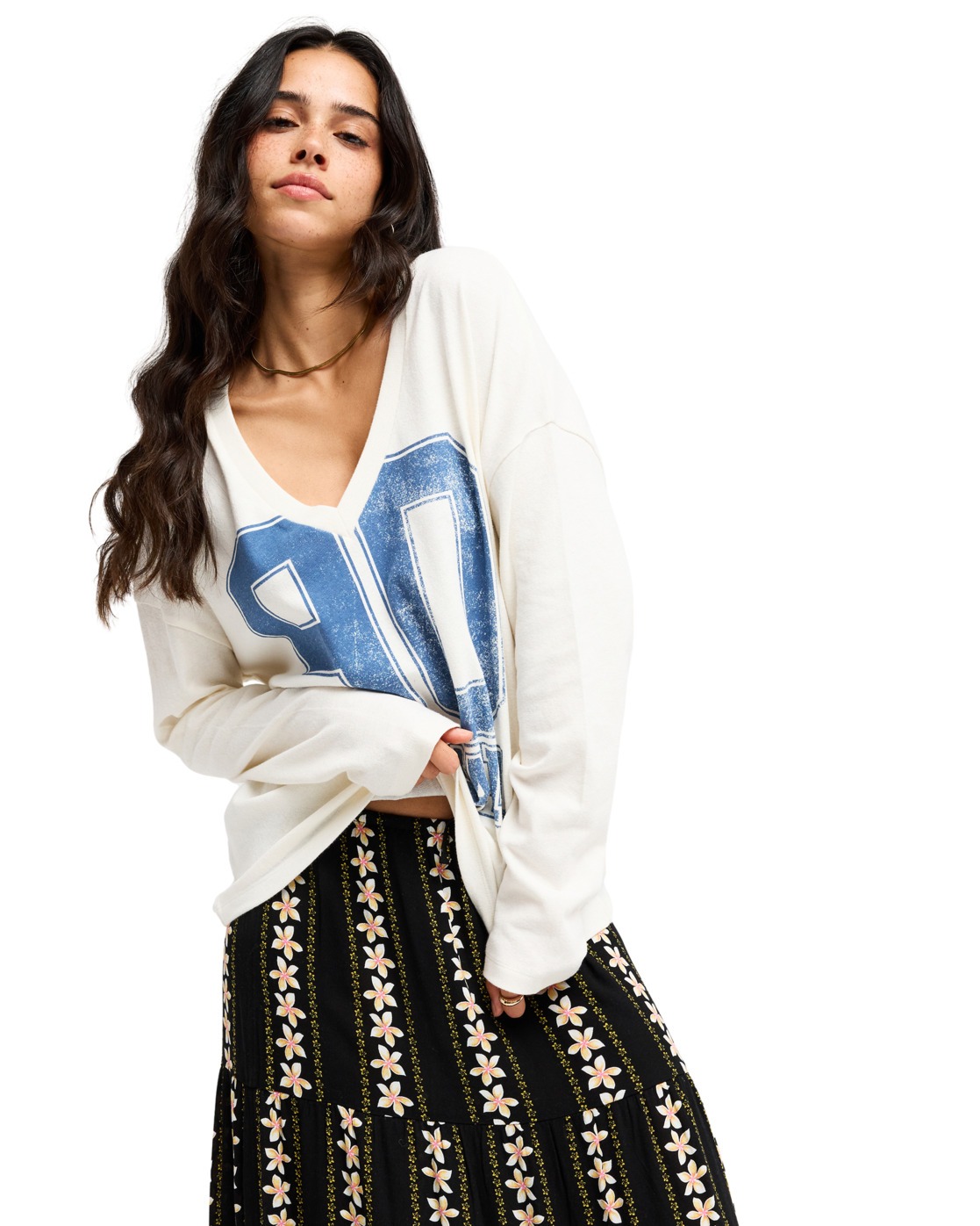 T-Shirt, manches longues, col rond, ., ROXY
