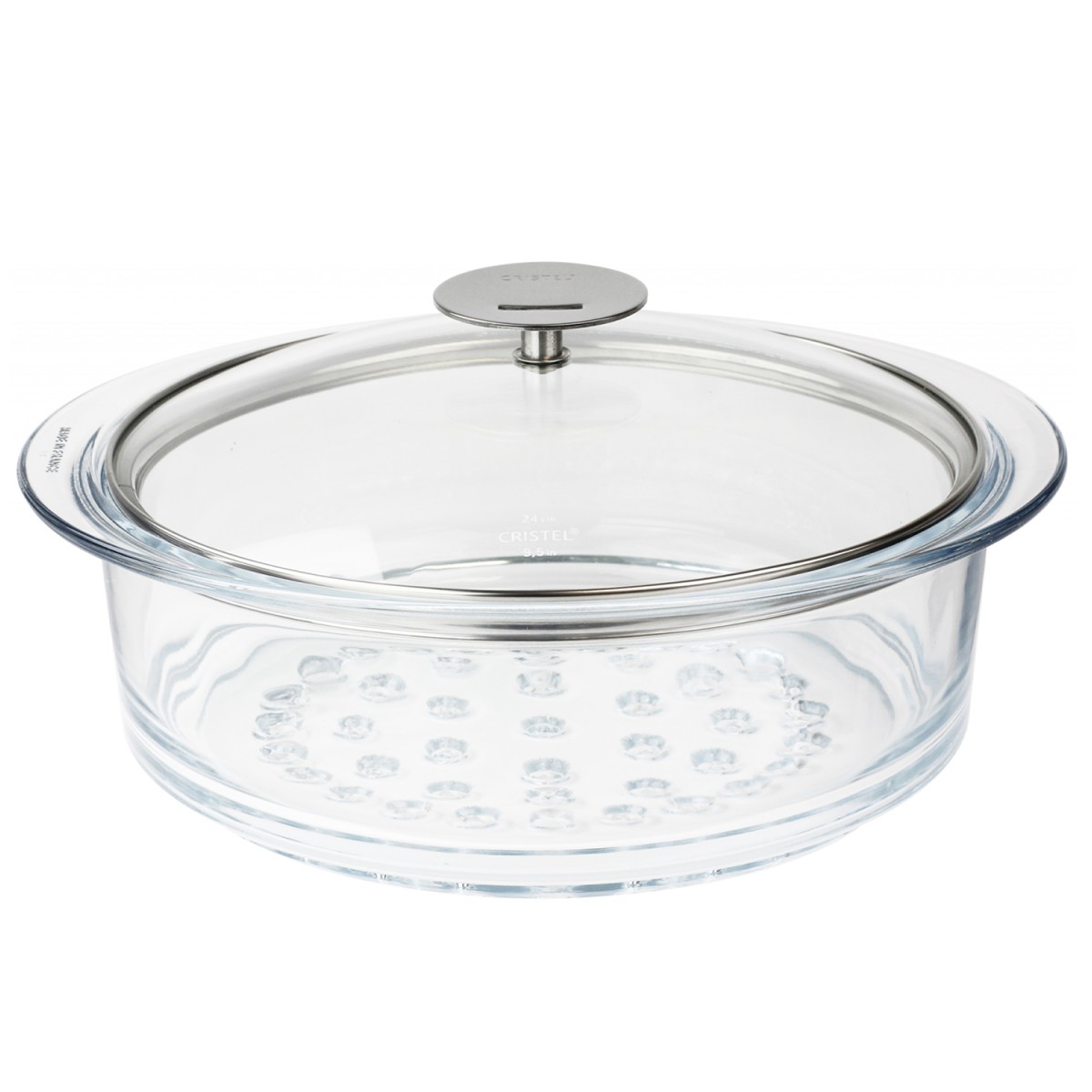 Cuit-vapeur en verre avec couvercle diamètre 24cm COMPLÉMENTS, CRISTEL