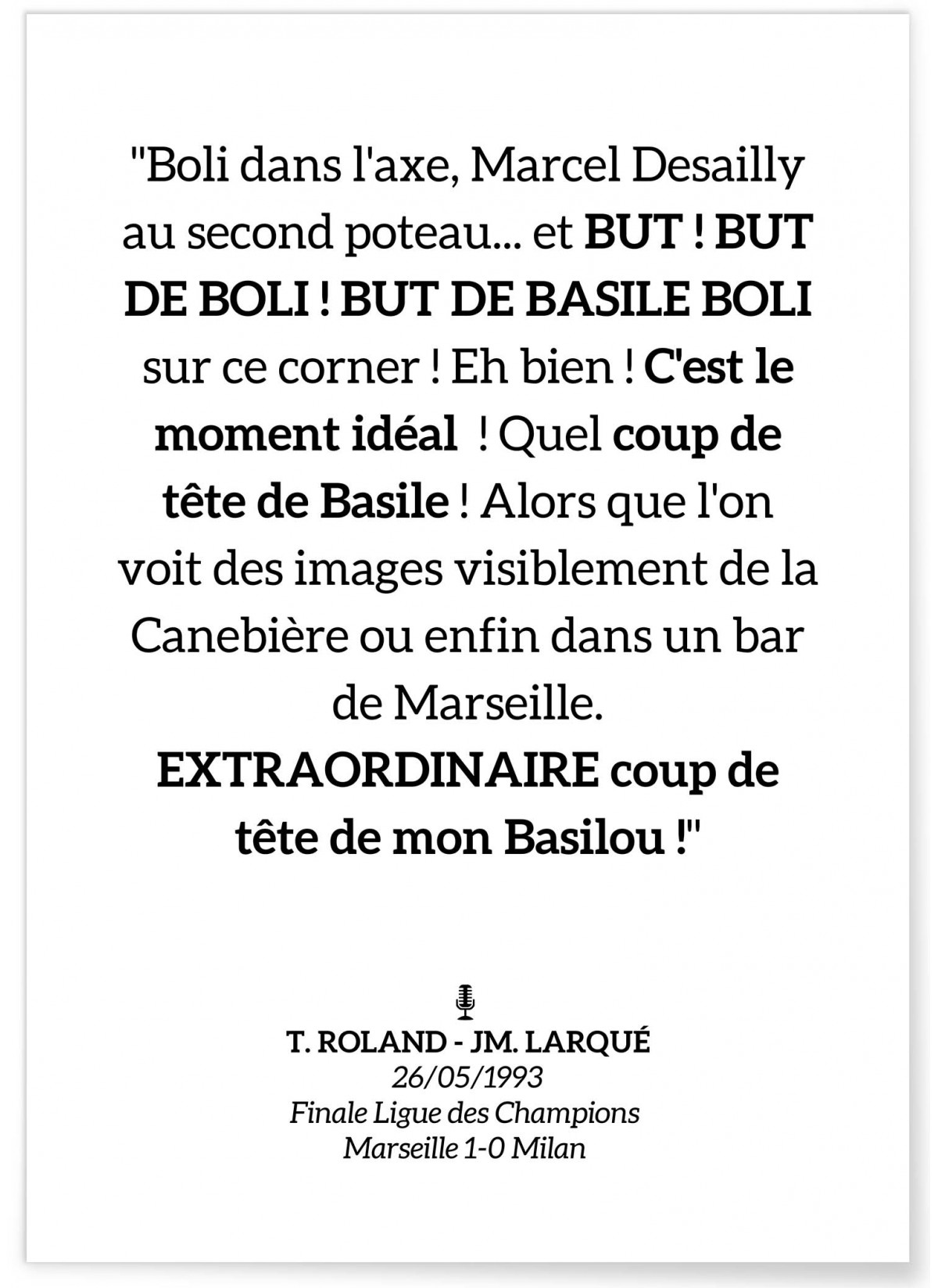 Affiche Basile Boli, L'AFFICHERIE