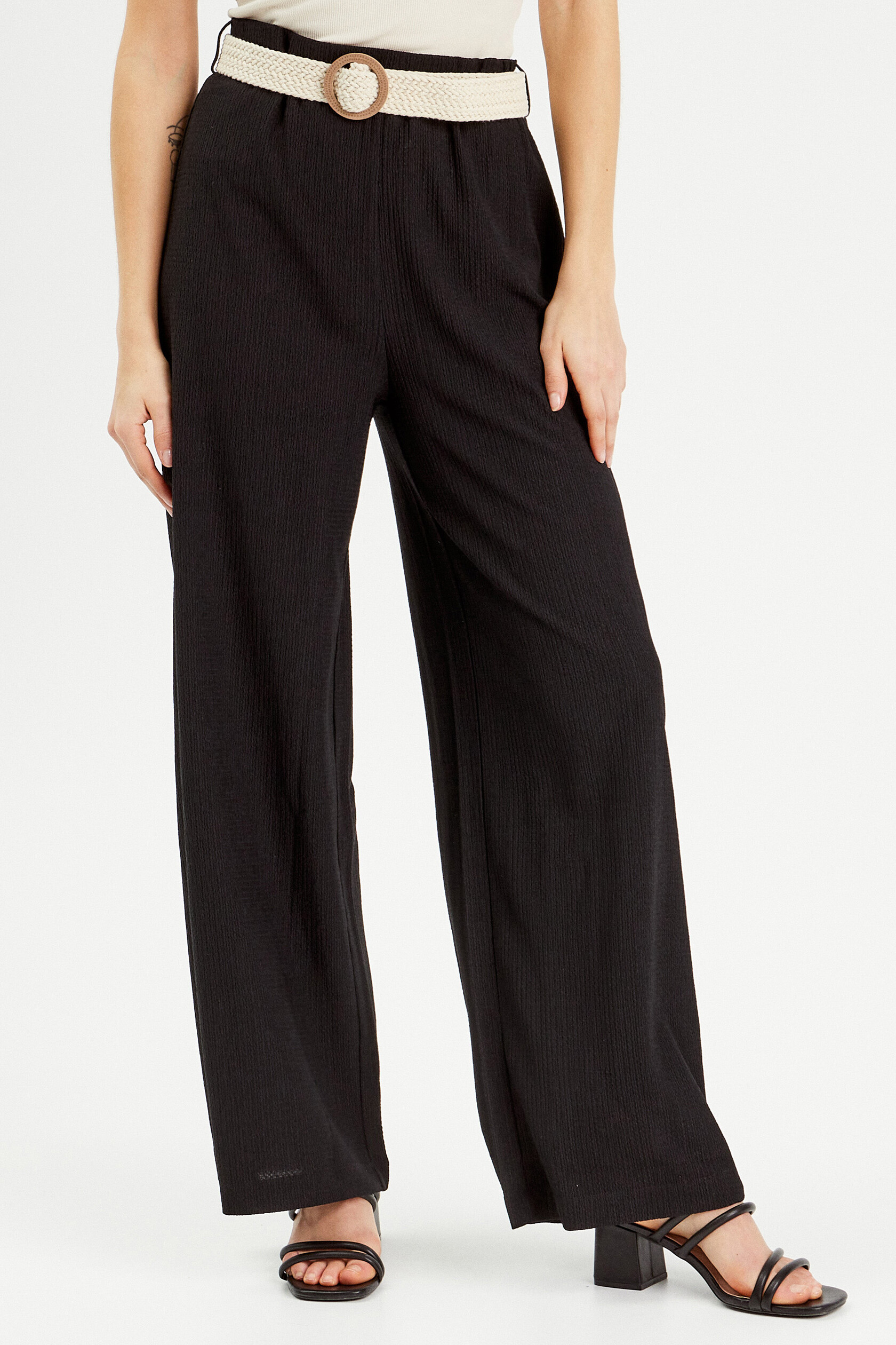 Pantalon large fluide ceinturé, CACHE CACHE