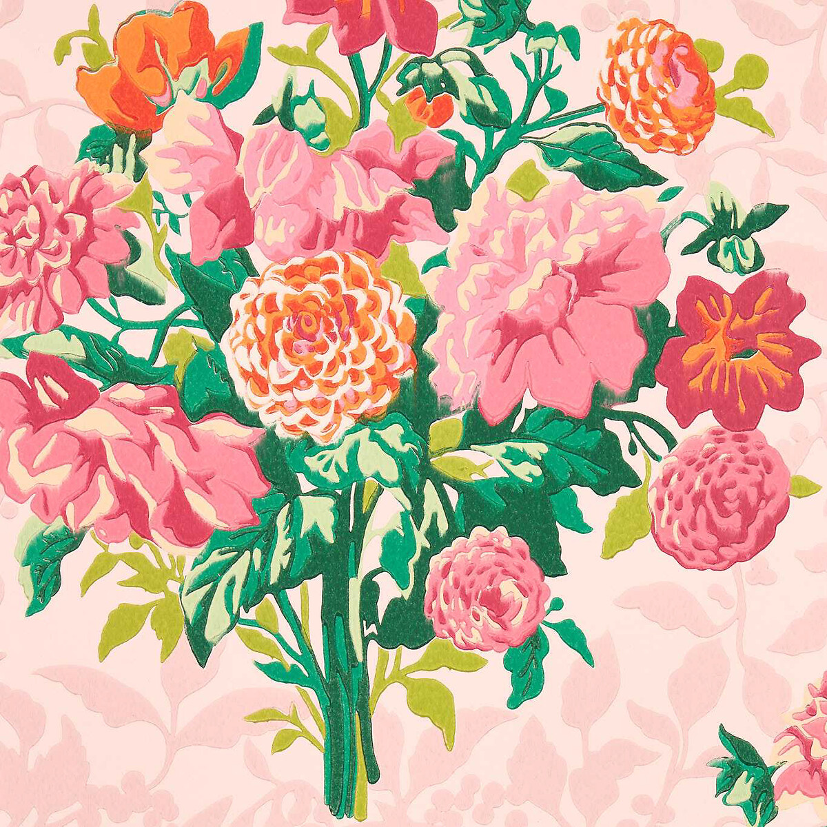 Dahlia Bunch Rose Quartz/Spinel Wallpaper, HARLEQUIN X SOPHIE ROBINSON