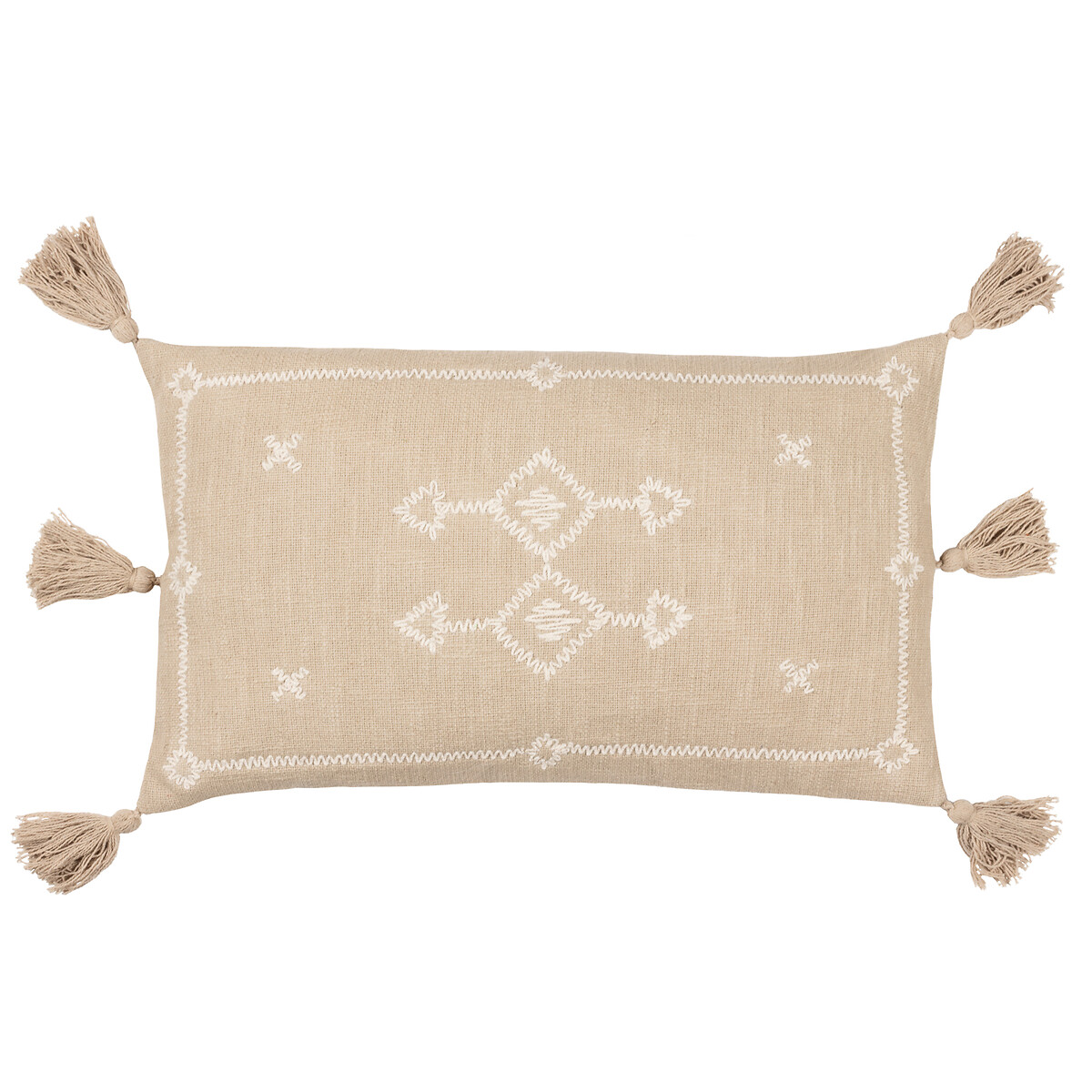 Folis Tasselled Embroidered Cushion, YARD