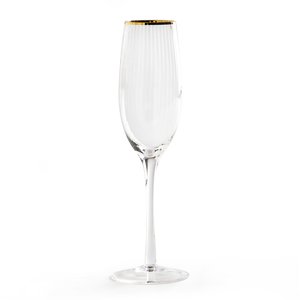 Set of 4 Lurik Ribbed Glass Champagne Flutes LA REDOUTE INTERIEURS image