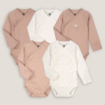 Pack of 5 Bodysuits in Cotton with Long Sleeves LA REDOUTE COLLECTIONS