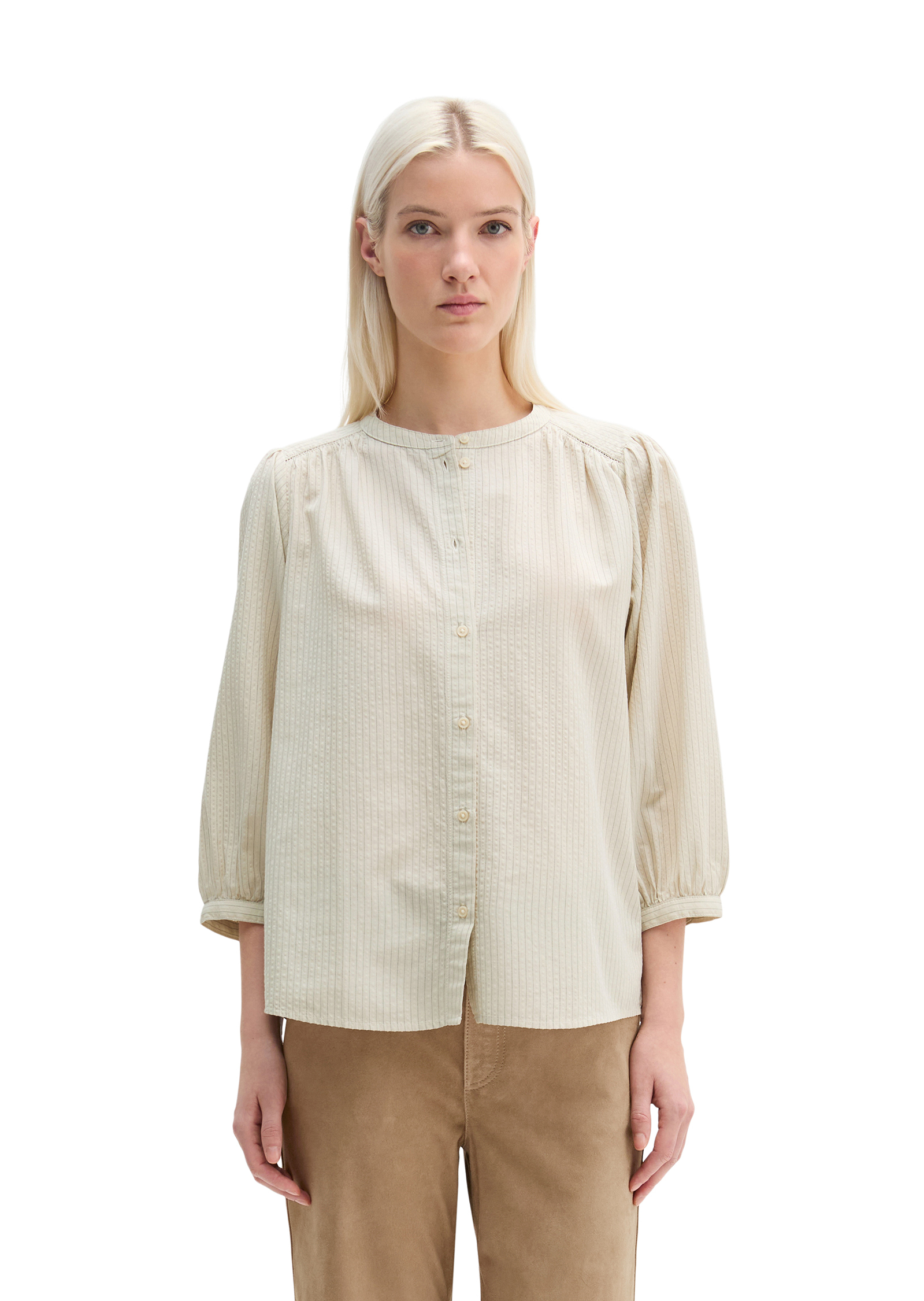 Blouse à rayures A-Shape en mélange de coton organique et de viscose, MARC O'POLO
