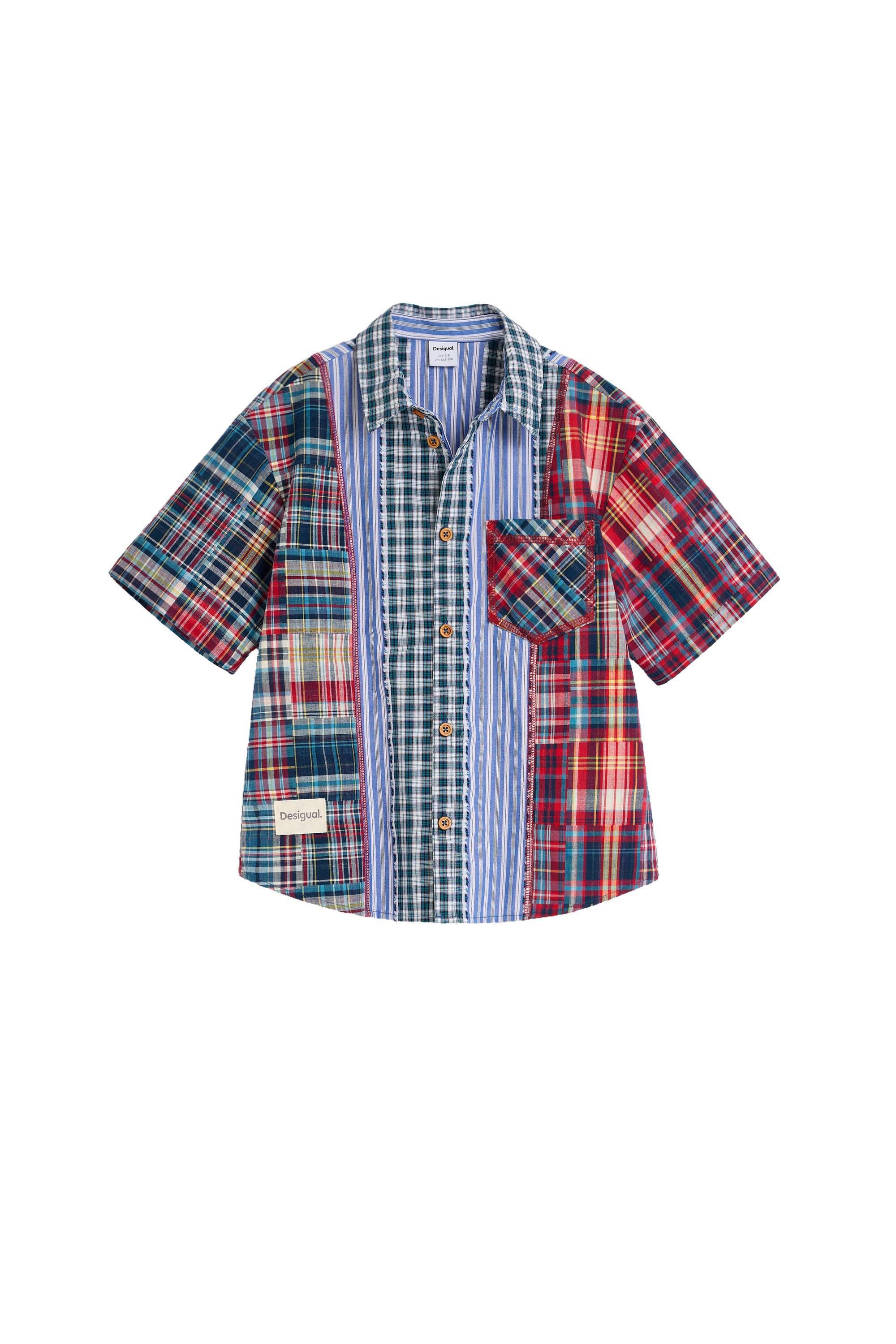 Chemise à carreaux patchwork, DESIGUAL