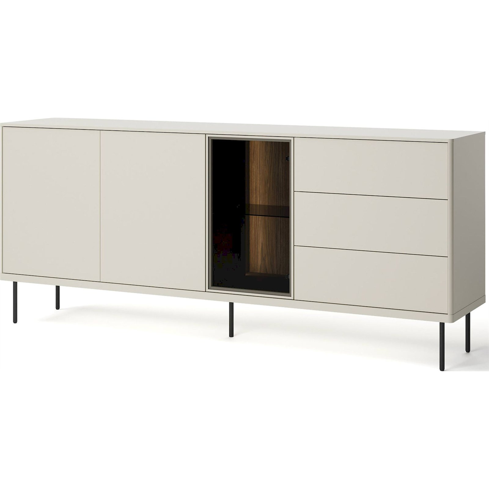 Buffet vitrine lumineux en bois EPIRO, RECOLLECTION