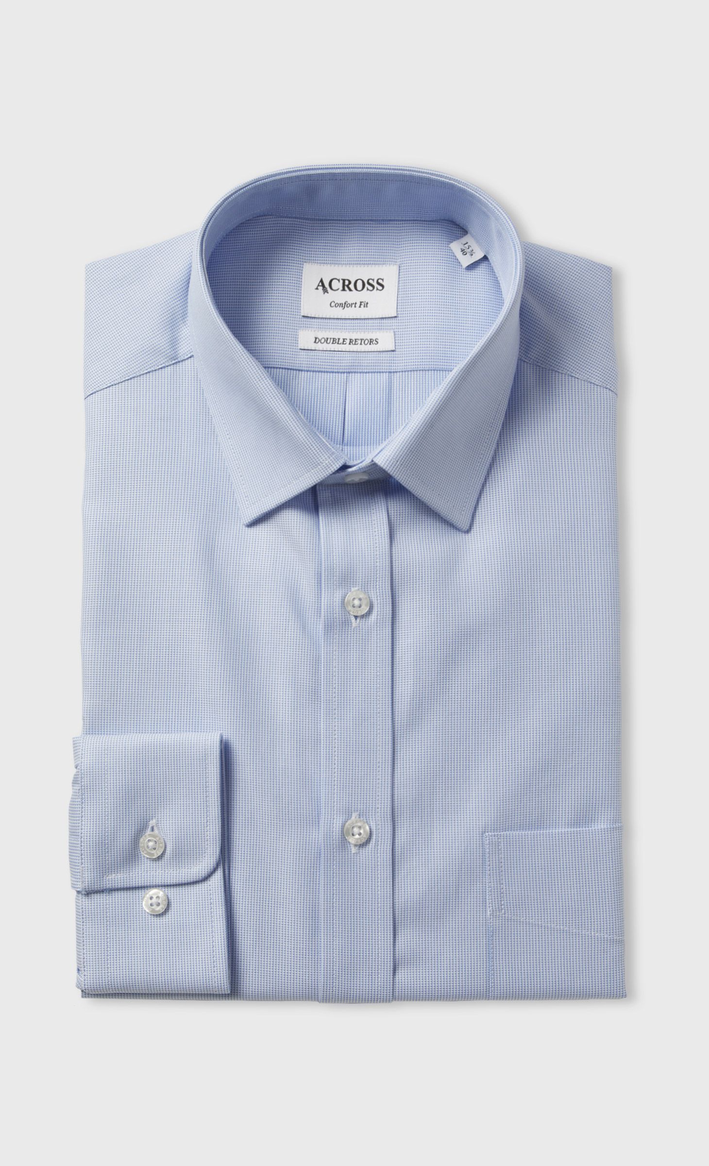 Chemise Confort fit double retors micro dessin, ACROSS