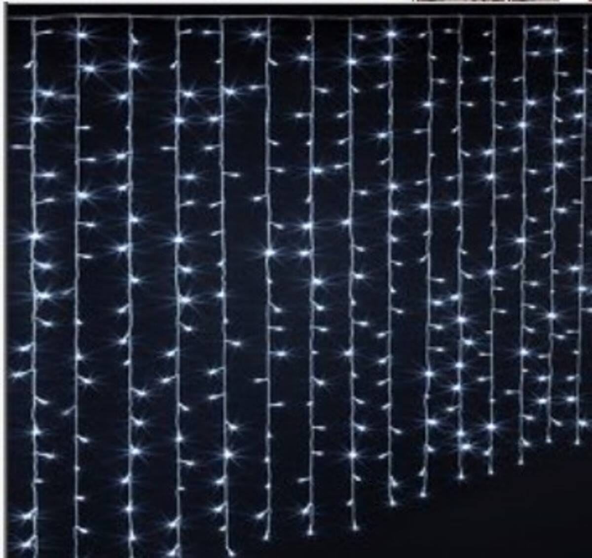 Rideau lumineux stalactite d'extérieur 5,85 m 180 LED blanc froid 13 fonctions sur secteur, FEERIC LIGHTS & CHRISTMAS