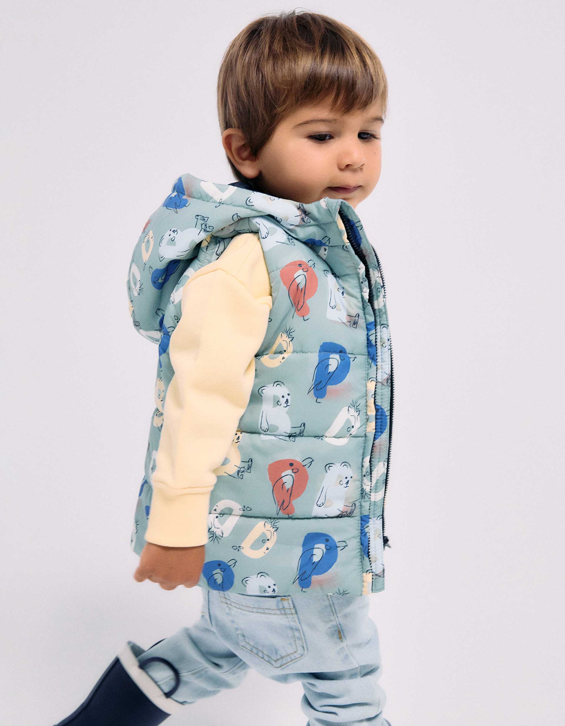Doudoune sans manches avec lettres imprimées, ZIPPY