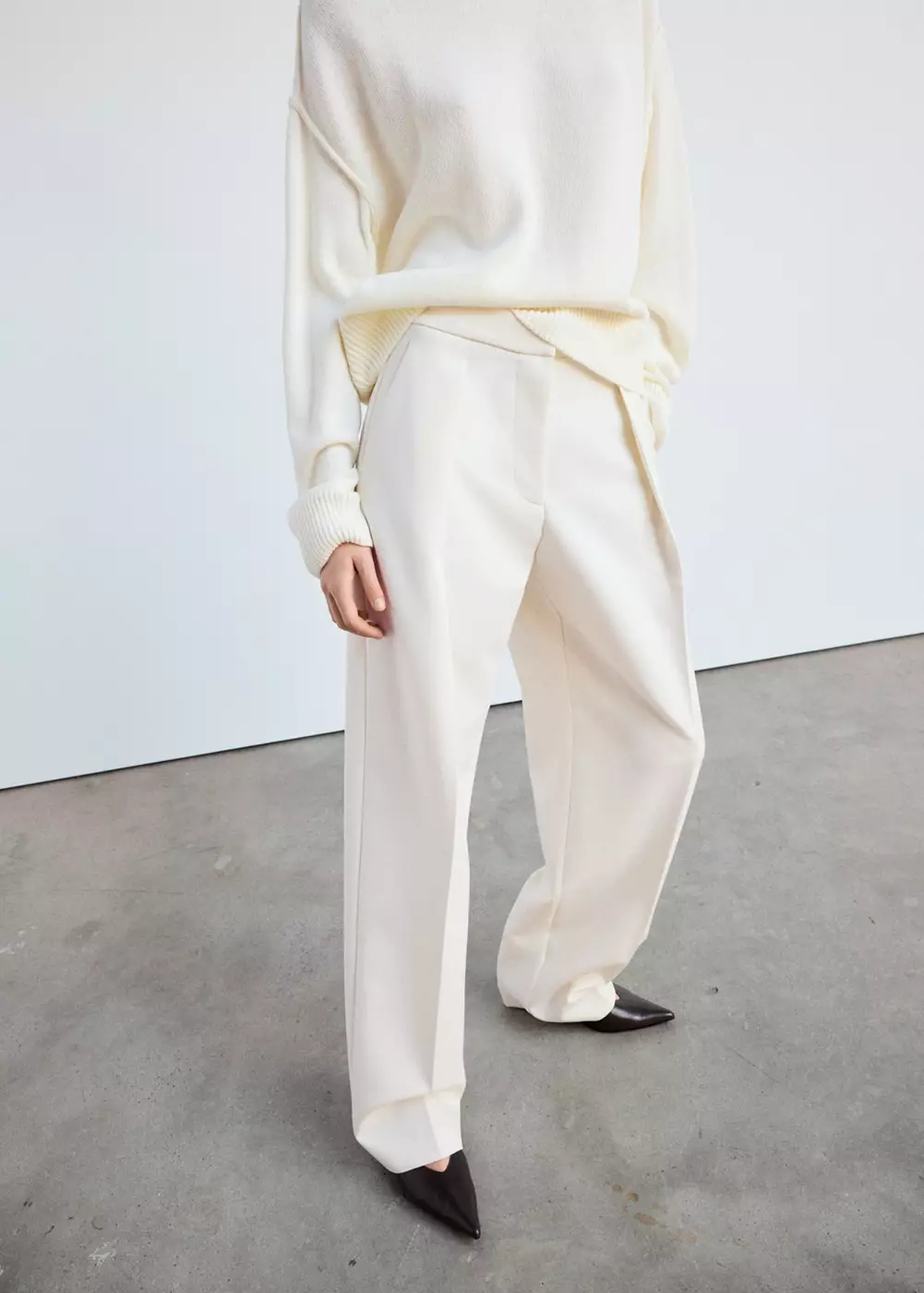 Pantalon droit pinces, MANGO