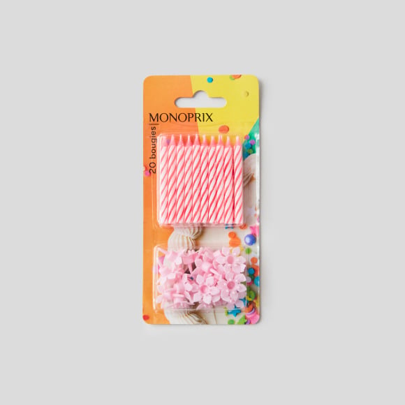 20 bougies avec bobèche, MONOPRIX MAISON