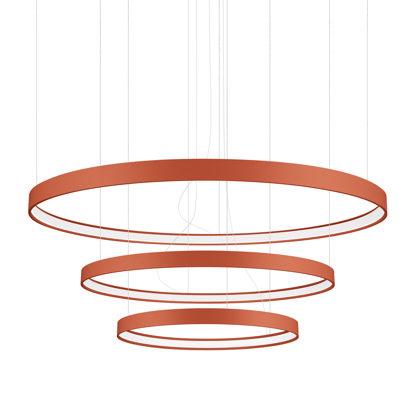 Lustre Aluminium Ocre Rouge LED 3 Rio, EDEN