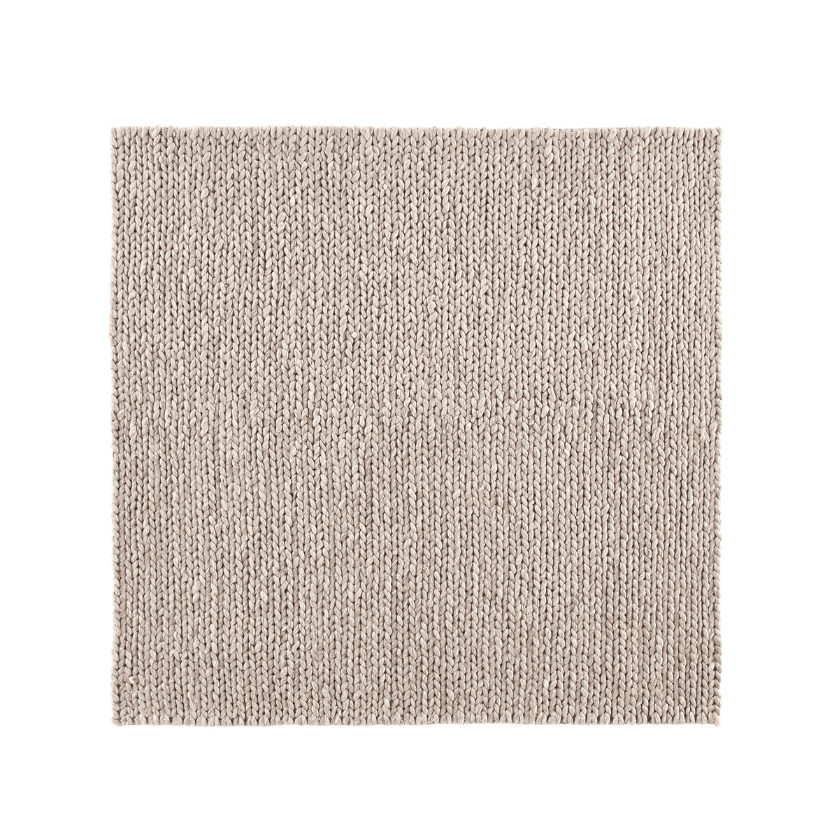 Tapis pure laine effet tricot forme carrée, Diano
