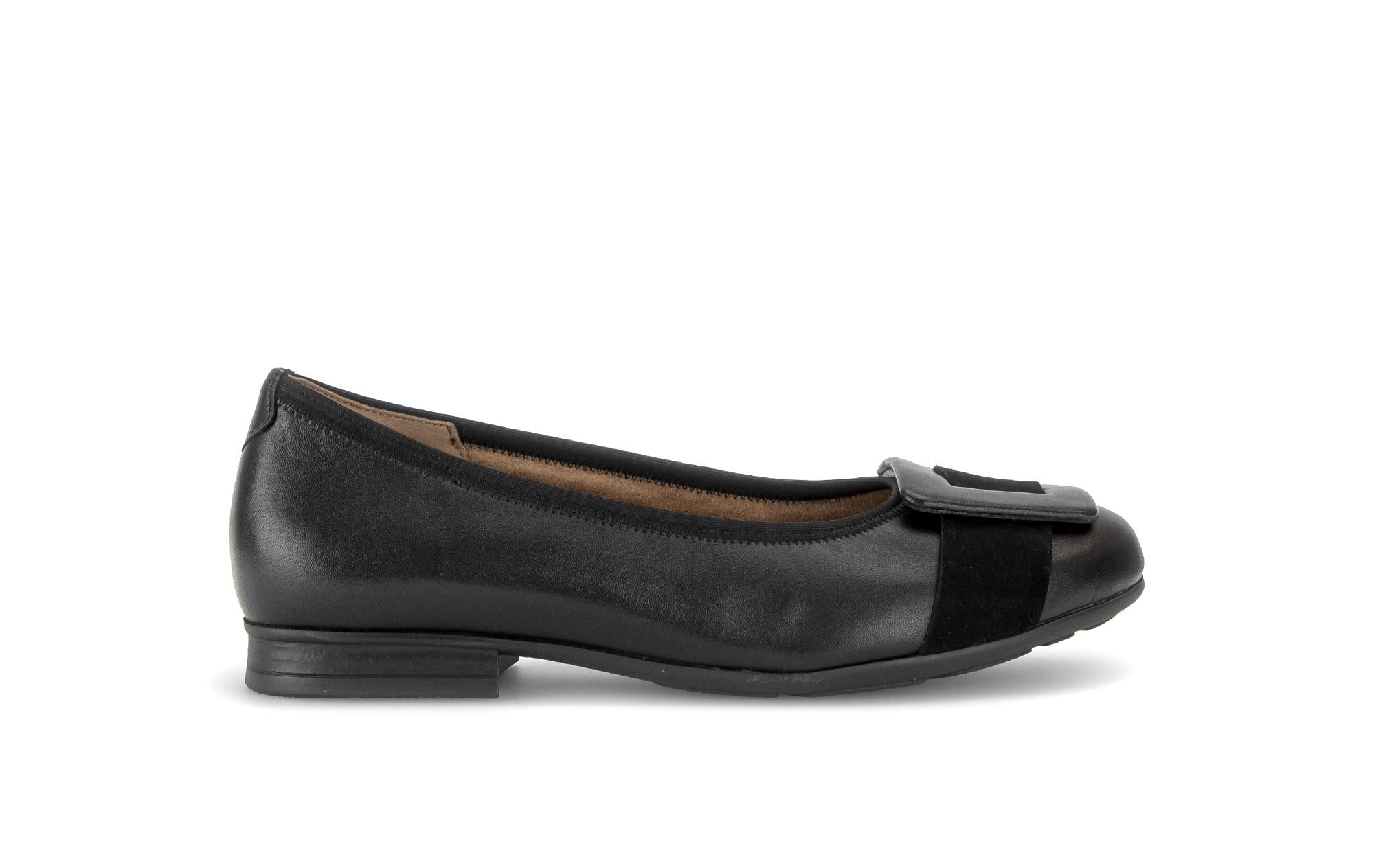 Ballerines en cuir lisse à talon décroché, GABOR
