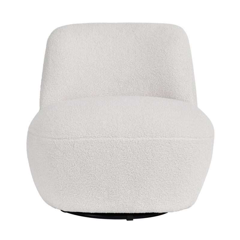 Fauteuil pivotant en bouclette épaisse vert, ZAGO
