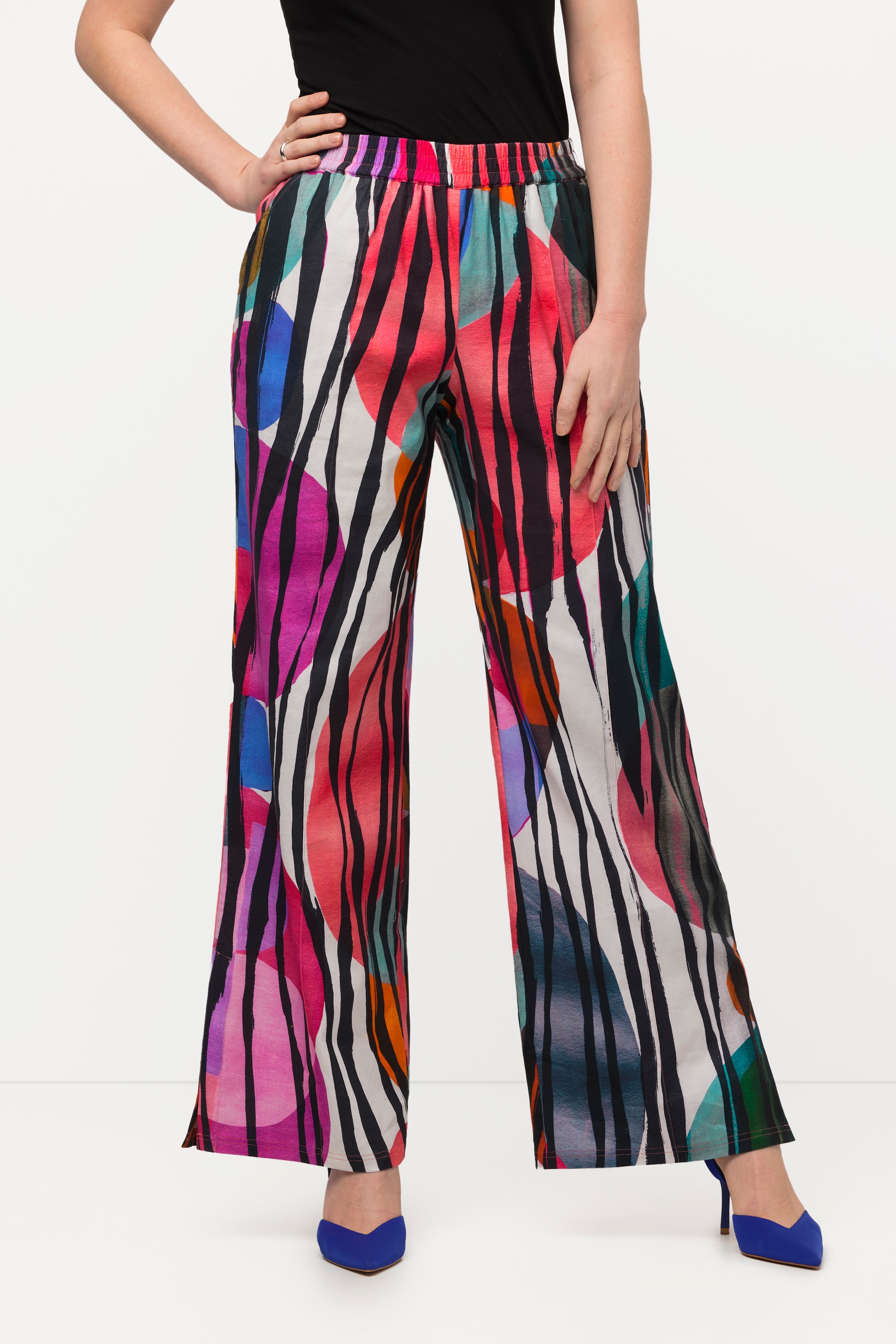 Pantalon en lin mélangé. Pli, ULLA POPKEN