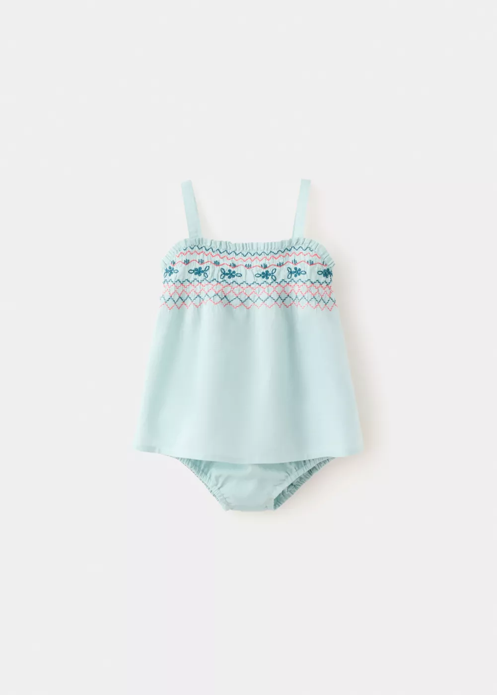 Robe et culotte détails brodés, MANGO BABY