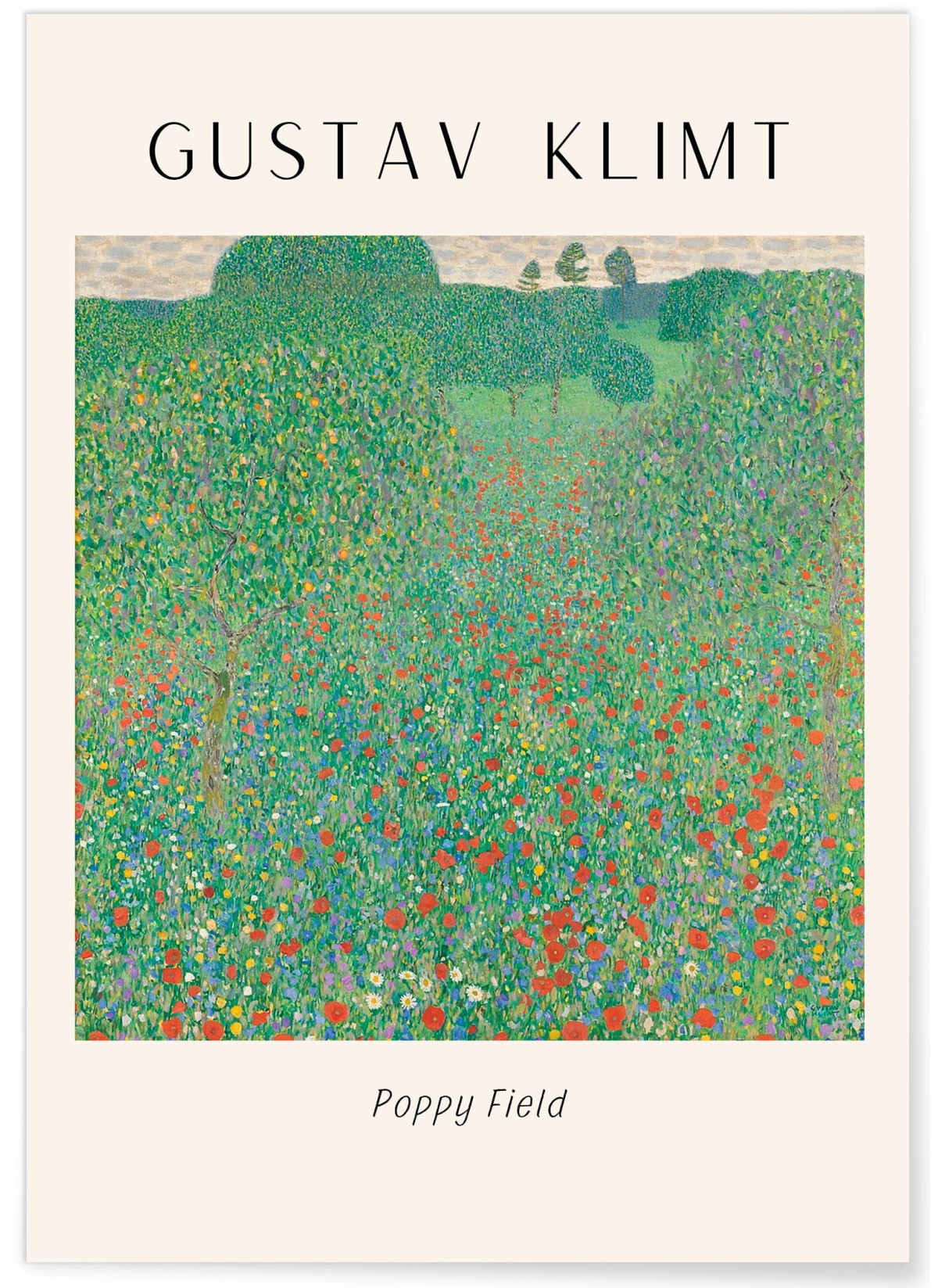 Affiche Gustav Klimt « Poppy Field », L'AFFICHERIE