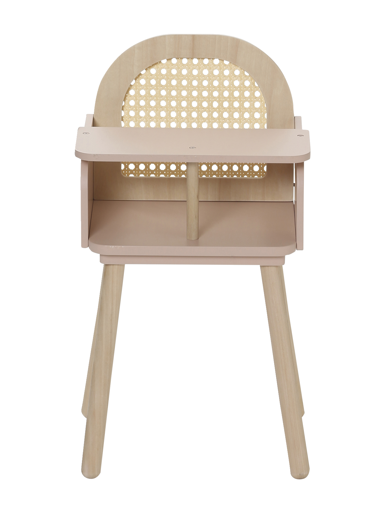 Chaise haute en cannage et bois, VERTBAUDET