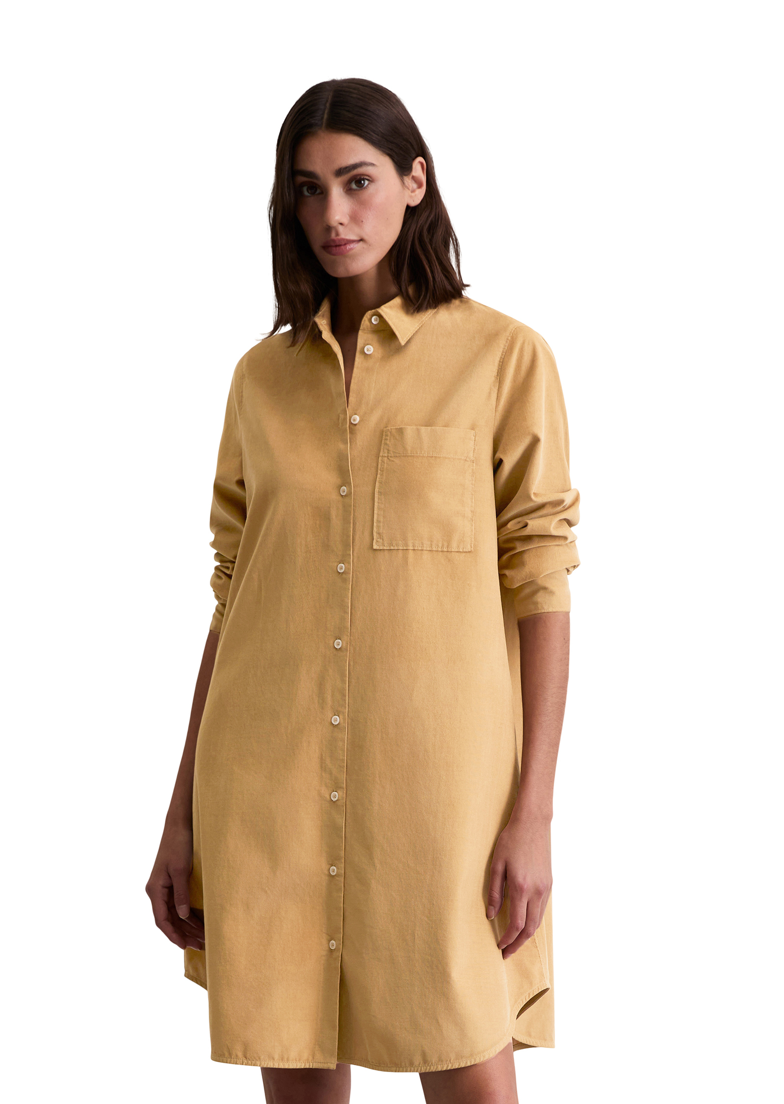 Robe chemisier relaxed en velours côtelé fin, MARC O'POLO