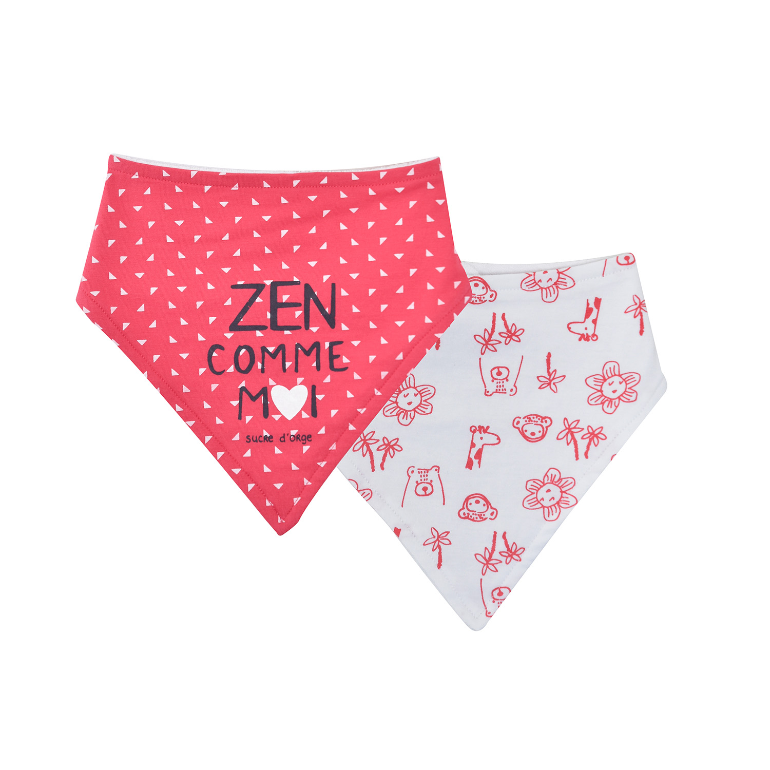 Lot de 2 bavoirs bandanas erica, SUCRE D'ORGE