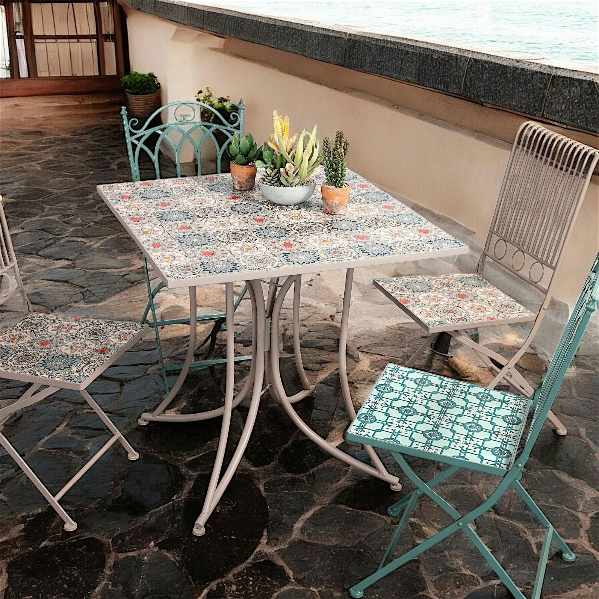 Table de jardin motif rosace 78 cm GRENADE, PIER IMPORT