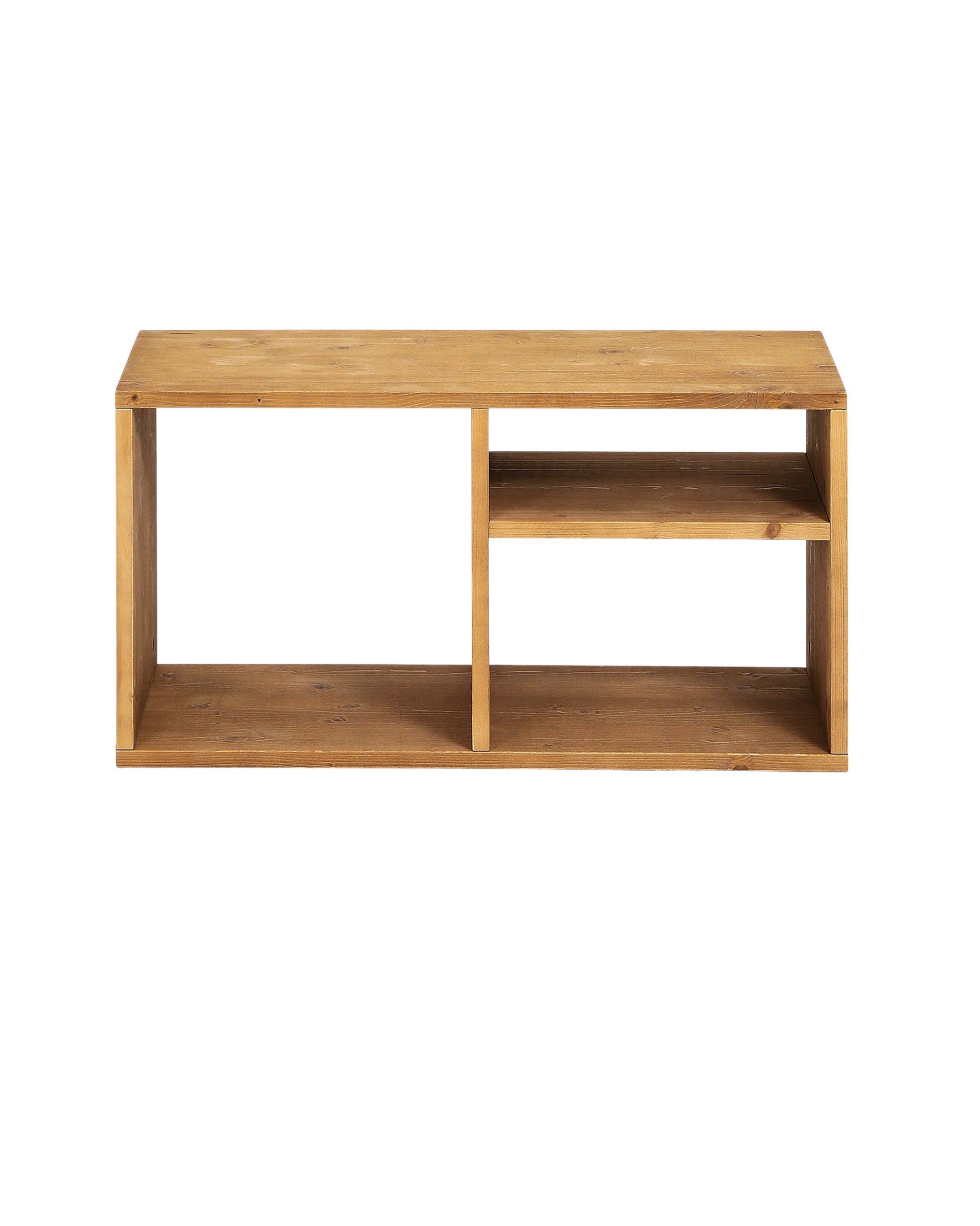 Table d’appoint étagère en sapin massif beige - BOBBIE, HANNUN