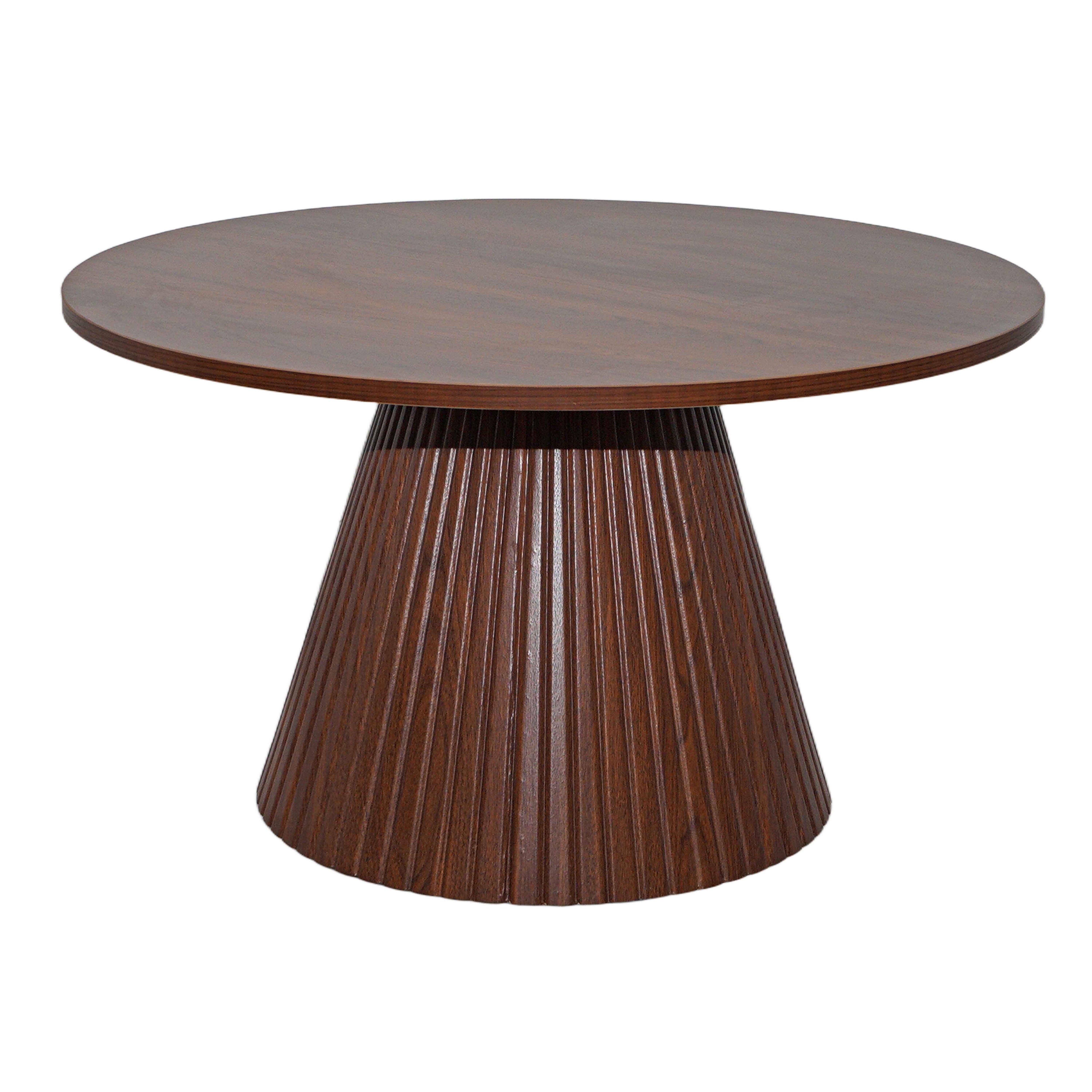 Table basse effet bois ronde 80 x 45 cm, LESLY, OVIALA