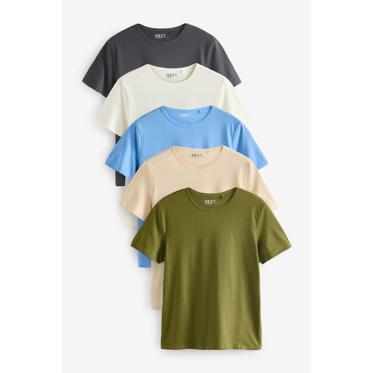 T-shirt ras du cou en coton, lot de 5, NEXT