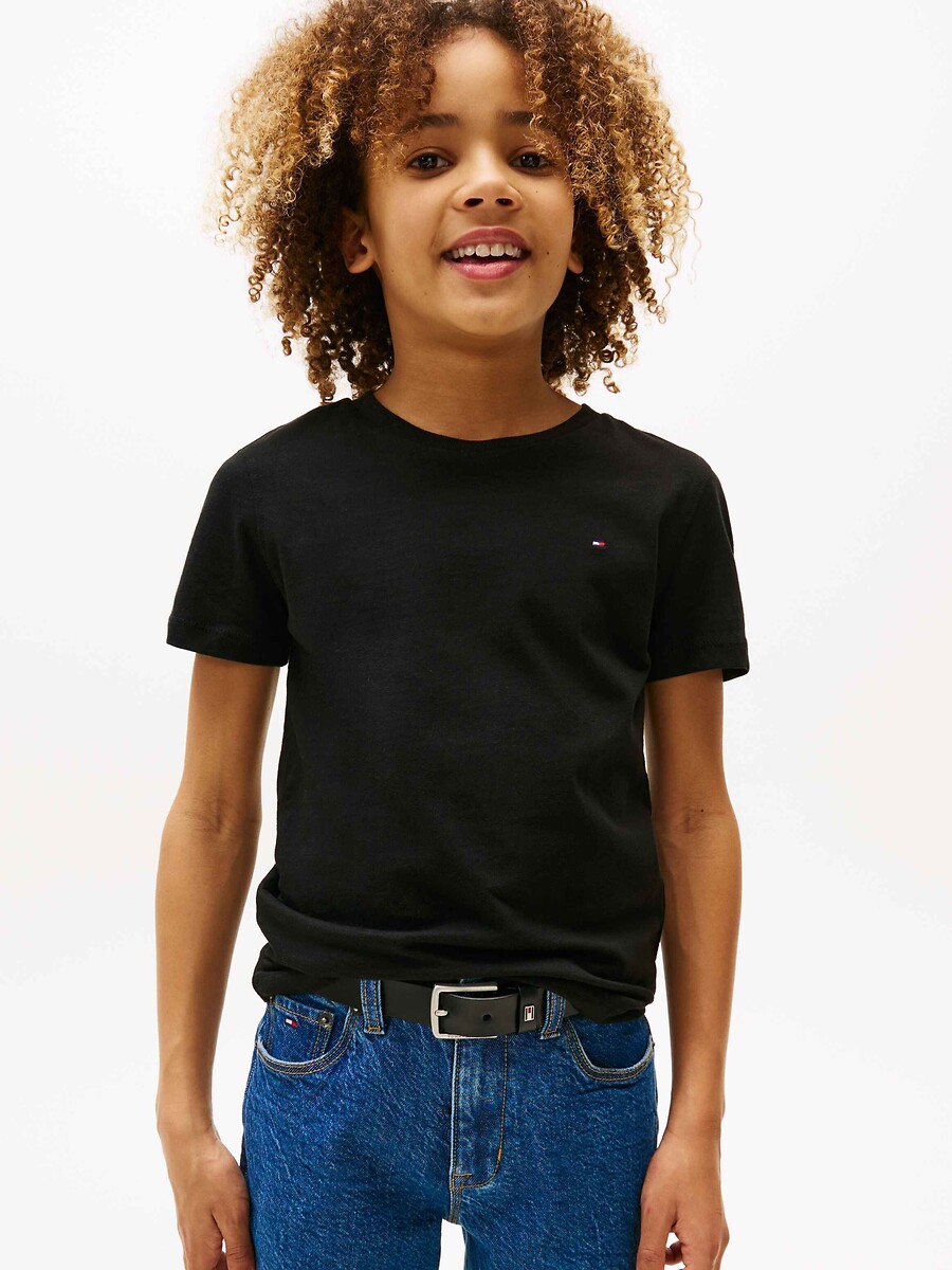 T-shirt en coton, col rond, TOMMY HILFIGER