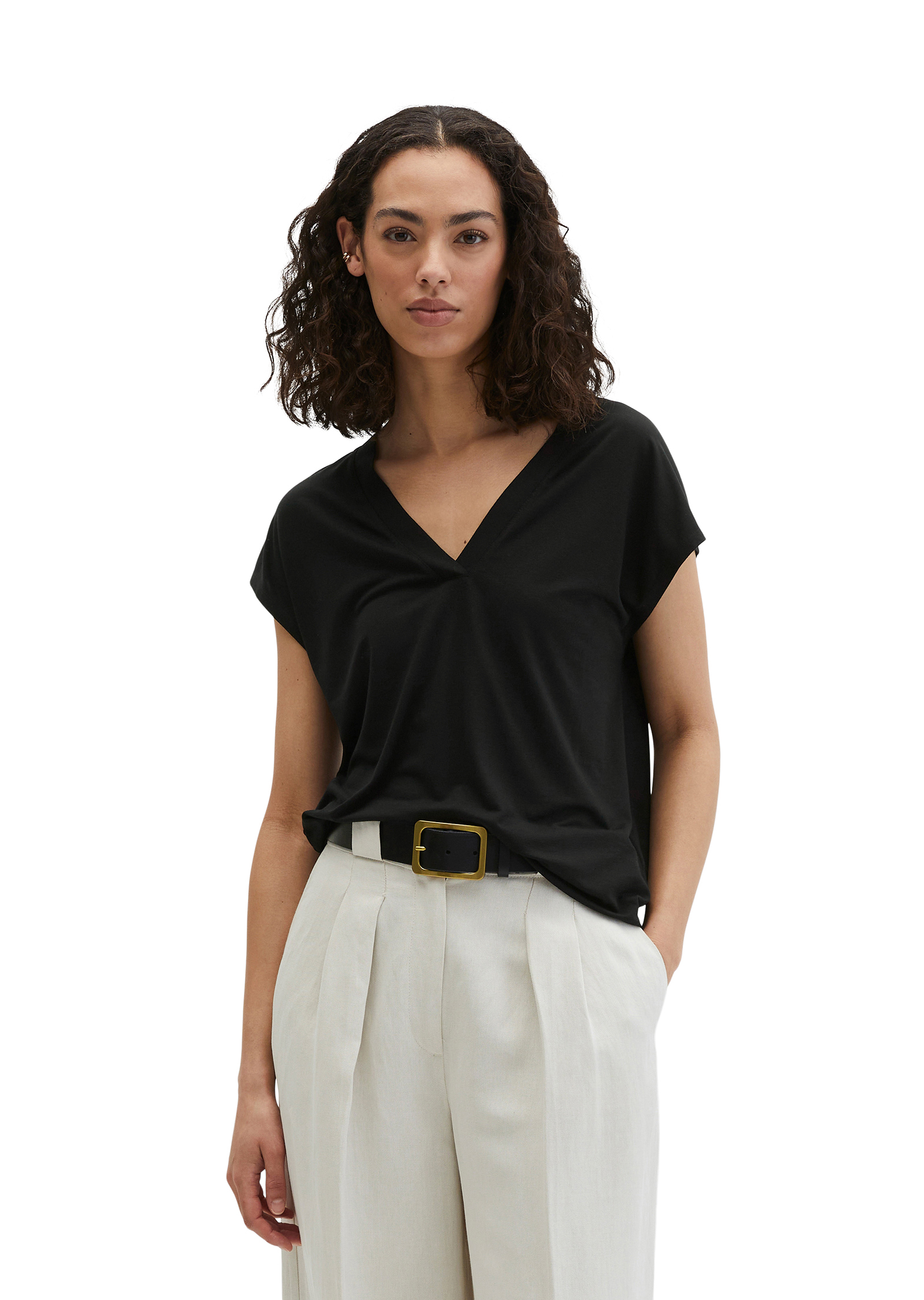 Blouse en jersey sans manches relaxed en LENZING™ ECOVERO™, MARC O'POLO