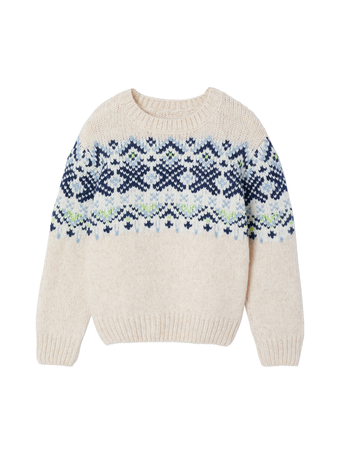 Pull jacquard col rond, VERTBAUDET