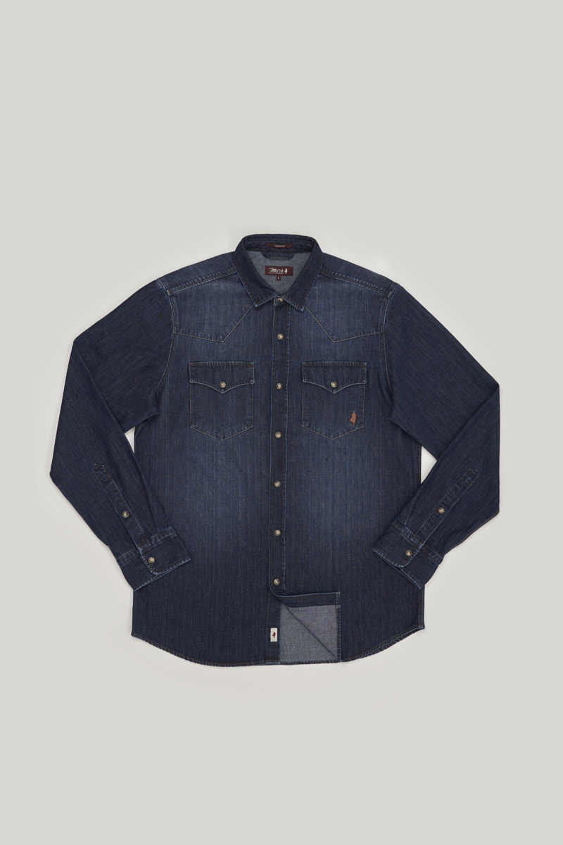 Chemise jean western avec poches à rabat, MCS