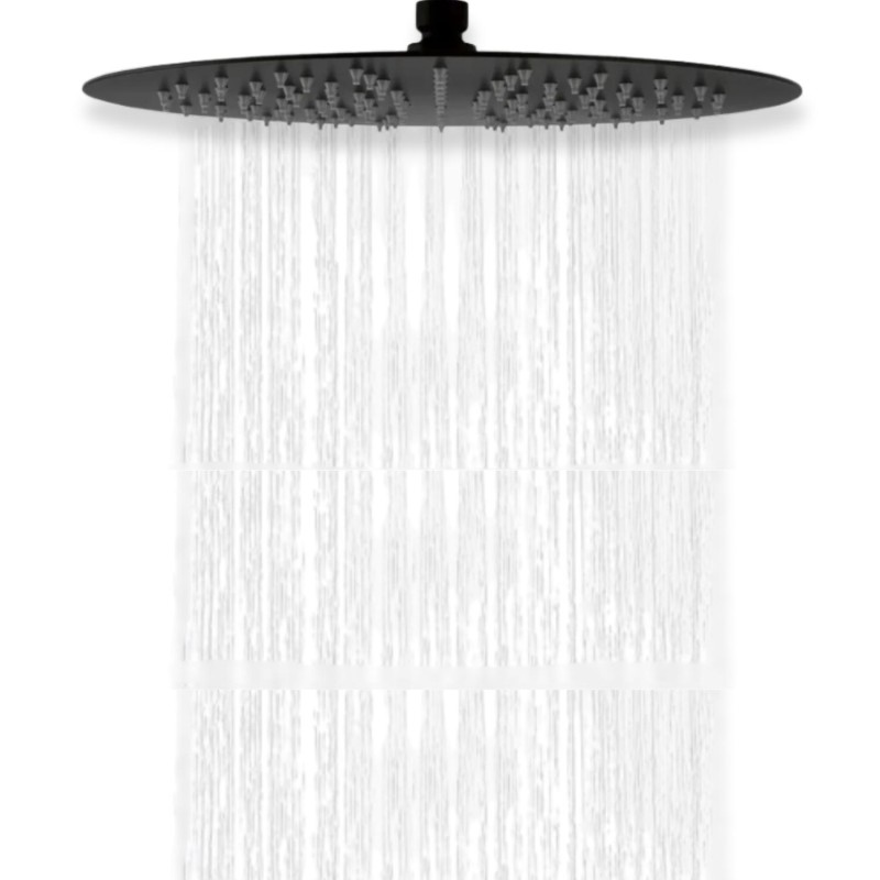 Tête de douche ronde en ABS noire NERA, MOB IN