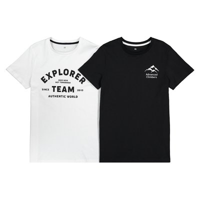 Set van 2 T-shirts met print vooraan LA REDOUTE COLLECTIONS