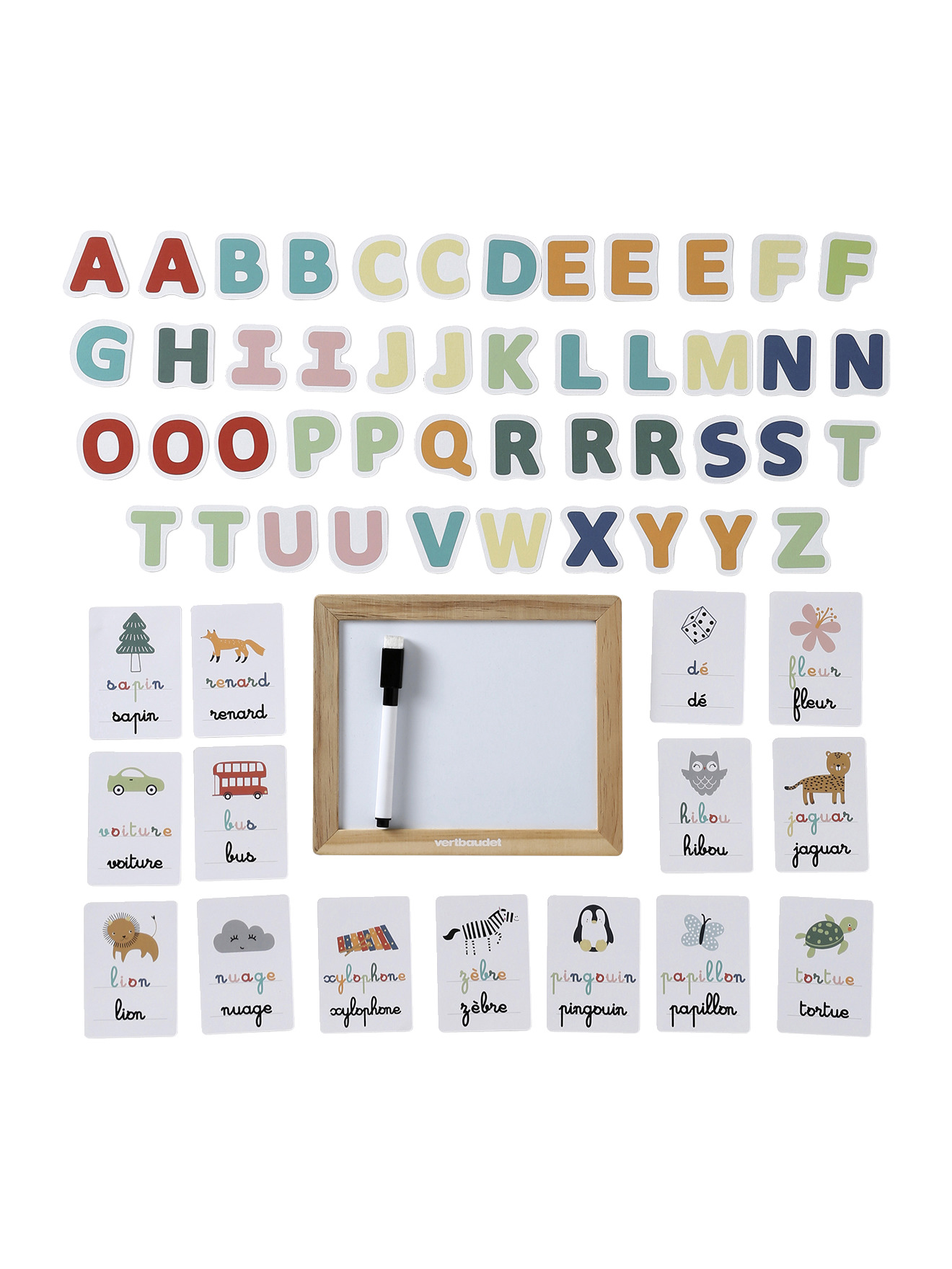 Ardoise d'apprentissage des lettres en bois FSC®, VERTBAUDET
