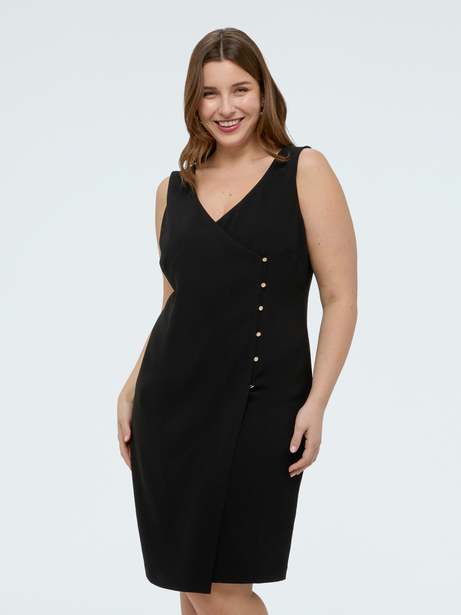 Robe fourreau avec boutons bijoux - GLAM, FIORELLA RUBINO