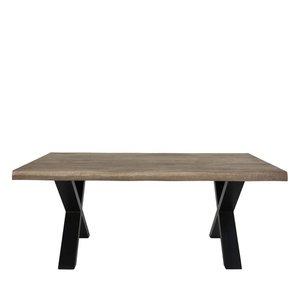 Table basse en métal et bois foncé - TOULON