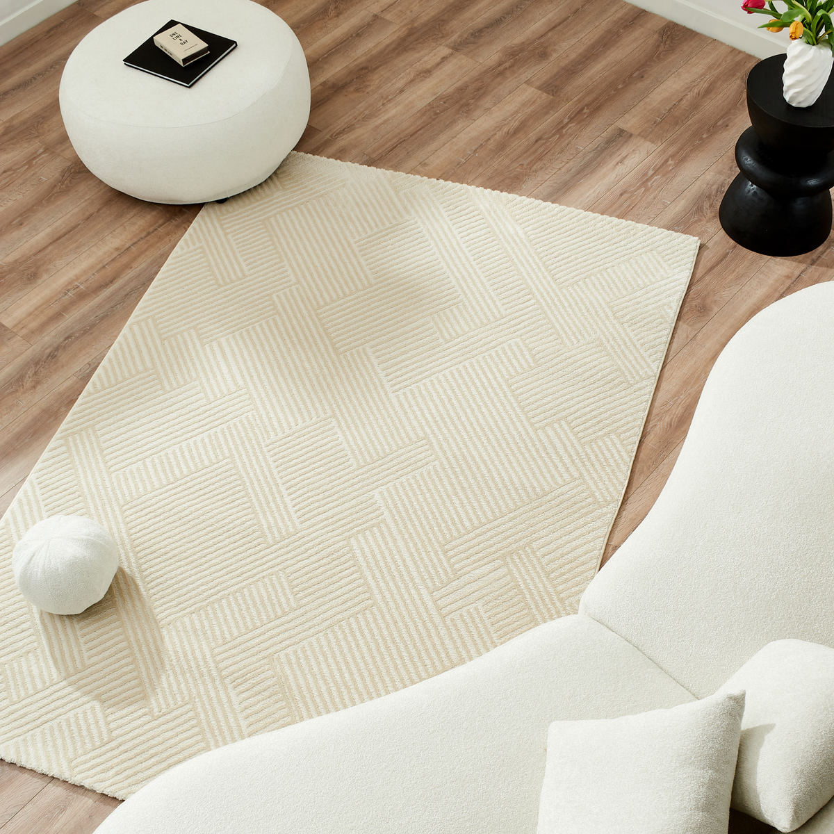 Tapis de salon à motif lignes BIANCA, NAZAR RUGS