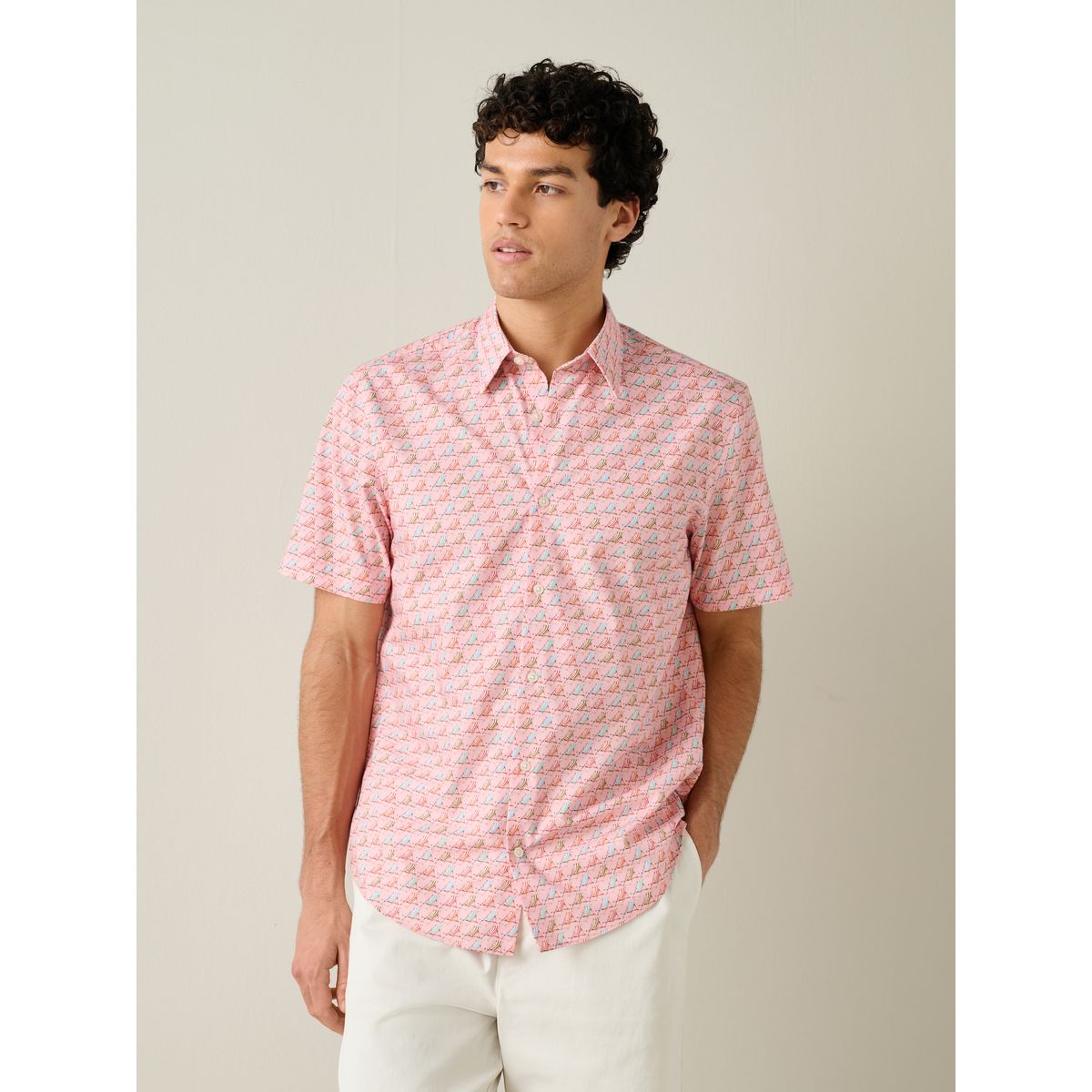 Chemise en coton imprimée à manches courtes, NEXT