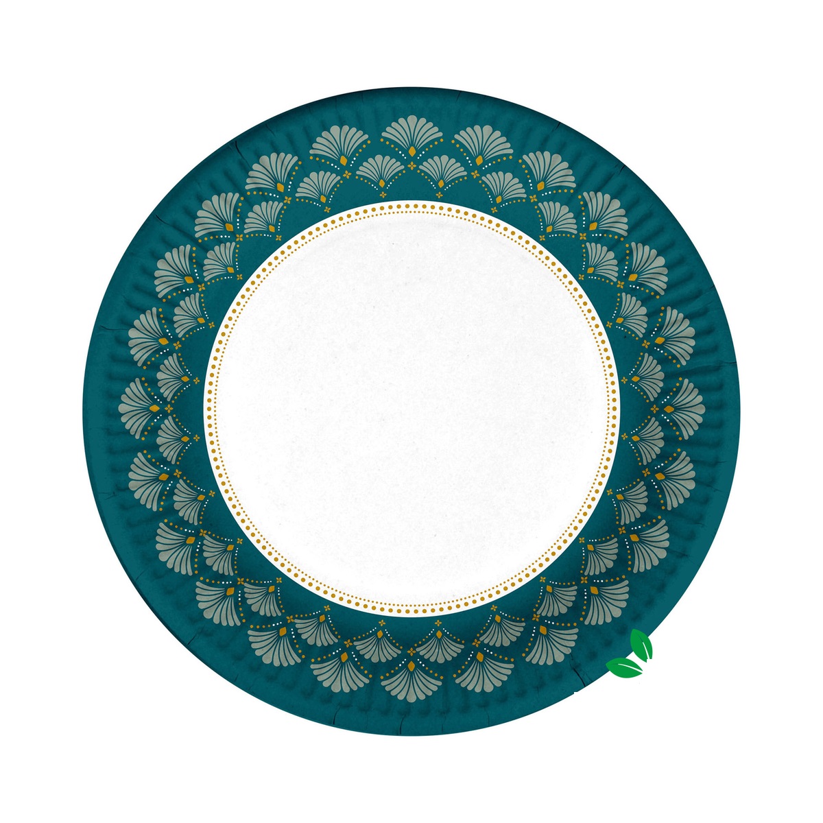 10 assiettes en carton 23 cm Art deco floral, EDEN