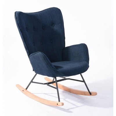 Fauteuil à bascule fauteuil relax chaise longue en tissu style scandinave MEUBLES COSY