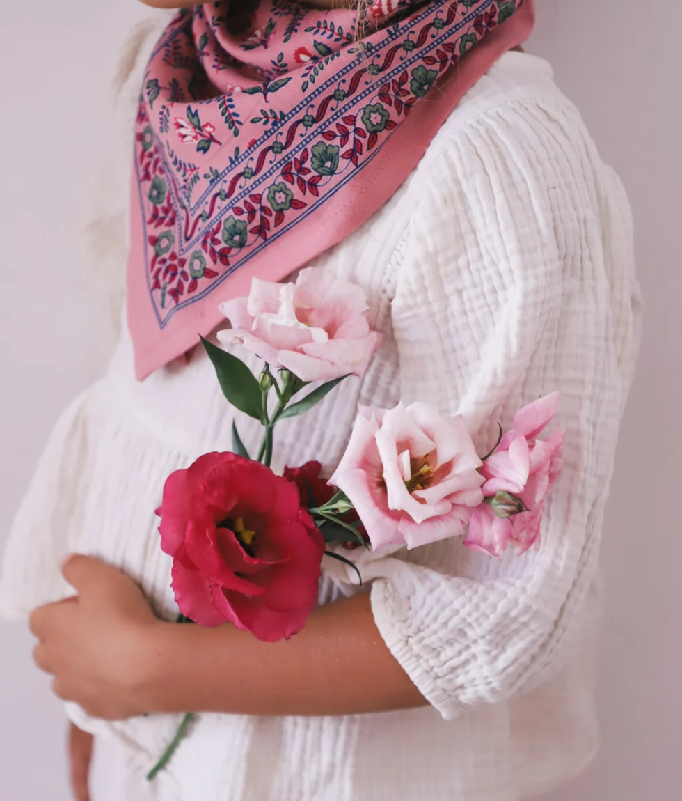 Foulard enfant Toile de Jouy depuis 1760 - Flora, BINDI ATELIER