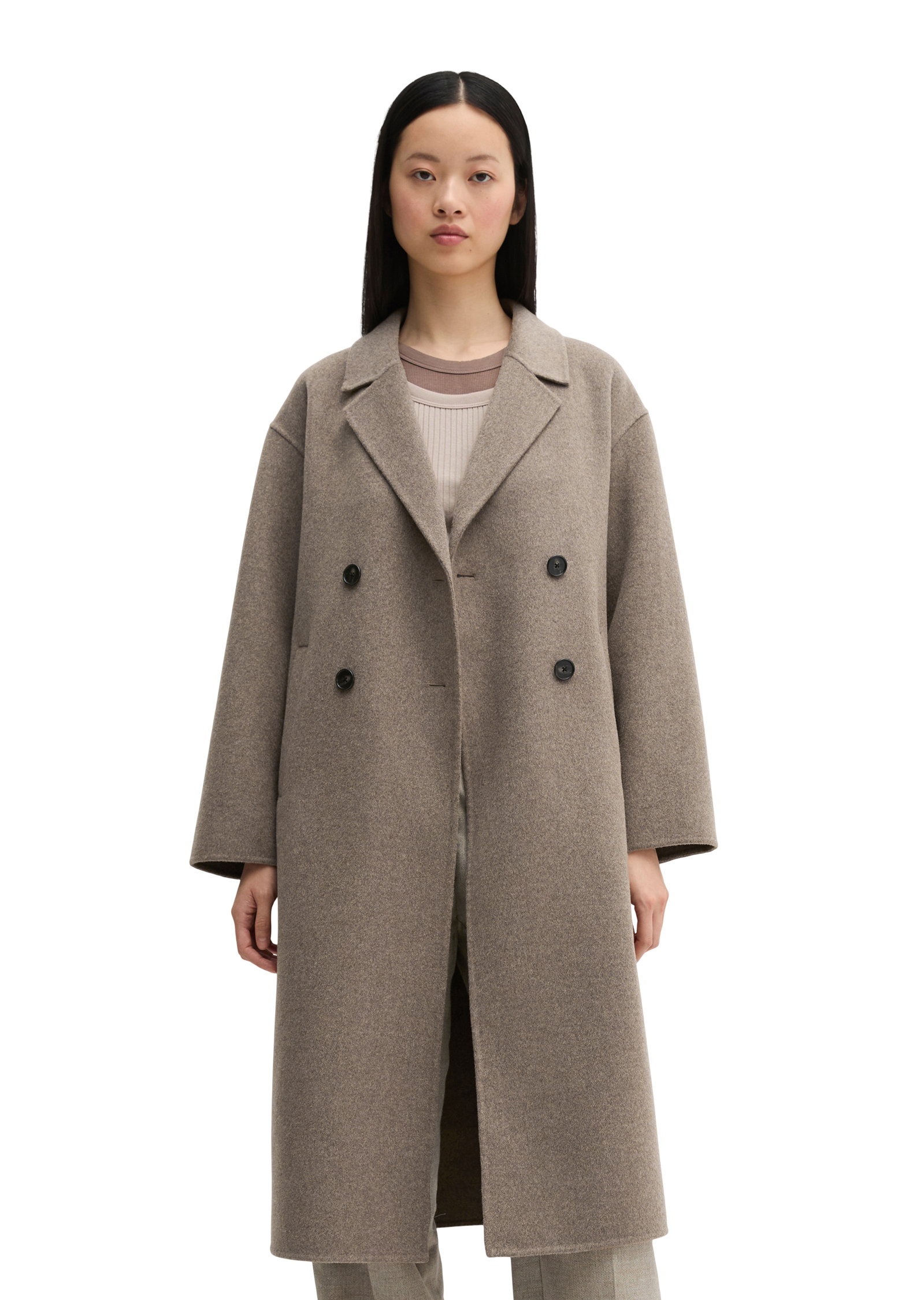 Manteau en laine relaxed en double face mélangée de haute qualité, MARC O'POLO